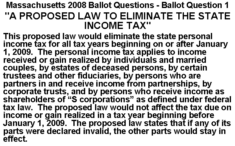 Ma Income Tax Ballot Question